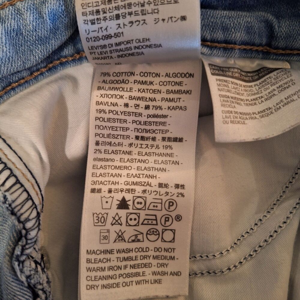 Levis Jeans Womens 22W 414 Light Wash Stretch High Rise Classic Straight - Picture 5 of 12